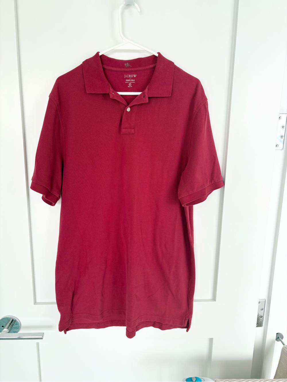 J.Crew Men’s Fit Red Piqué Polo Shirt Short Sleeve Classic Casual- large tall